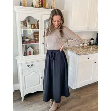 Zeagoo Women Boho Lightweight Skirts Long Summer Beach Wrap Cover Up Maxi Skirt Black XXL