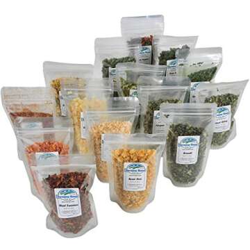 Harmony House Dehydrated Vegetable Sampler – 15 Count Variety Pack, Resealable Zip Pouches, For Cooking, Camping, Emergency Supply and More