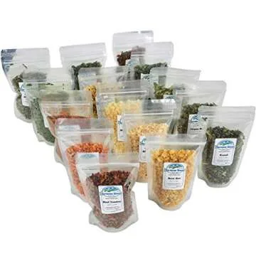 Harmony House Dehydrated Vegetable Sampler – 15 Count Variety Pack, Resealable Zip Pouches, For Cooking, Camping, Emergency Supply and More