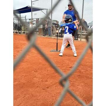 Tanner Jr. Batting Tee for Kids and Toddlers - Adjustable Youth T Ball Stand with Flexible Rubber Co...