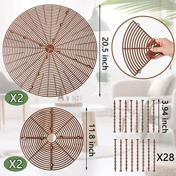 Newtay 4 Pcs Plant Pot Grid Soil Protector Covers Cuttable Flower Cover from Animals 20.5" 11.8" Cat...