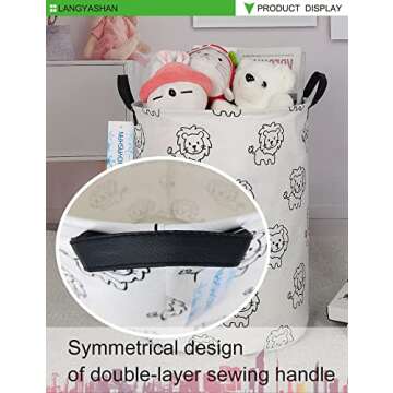 Durable LANGYASHAN Collapsible Kids Laundry Basket