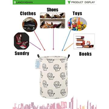Durable LANGYASHAN Collapsible Kids Laundry Basket