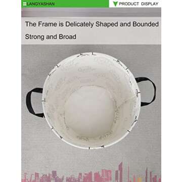 Durable LANGYASHAN Collapsible Kids Laundry Basket