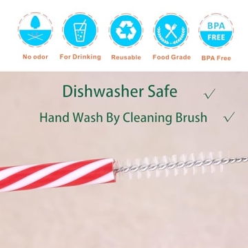 Dakoufish 12 Reusable Drinking Straws BPA Free for Mason Jars