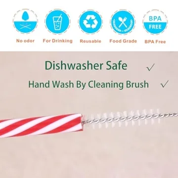 Dakoufish 12 Reusable Drinking Straws BPA Free for Mason Jars