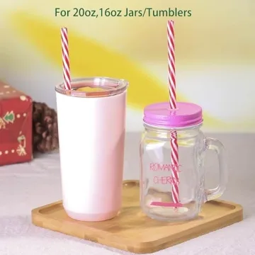 Dakoufish 12 Reusable Drinking Straws BPA Free for Mason Jars