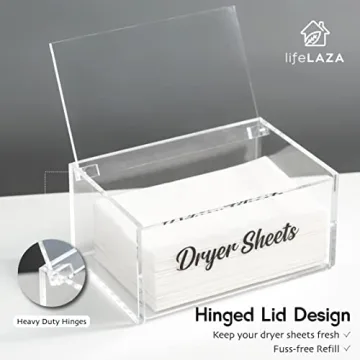 LifeLAZA Acrylic Dryer Sheet Dispenser for Organized Laundry