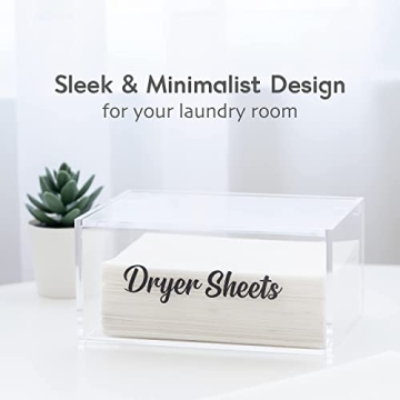 LifeLAZA Acrylic Dryer Sheet Dispenser for Organized Laundry