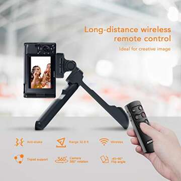 AODELAN Mini Shooting Grip and Tripod with Wireless Remote Shutter for Sony ZV-E10 ZV-1 A7SM3 A7C A7...
