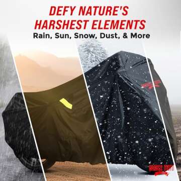 Badass Moto - Motorcycle Cover Waterproof Outdoor, Heavy Duty Motorcycle Cover, Motorcycle Sun Cover, Fits Motorcycle Cover Harley Davidson, Cruiser Motorcycle Cover - Large 97”L x 57”H