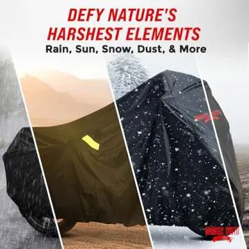 Badass Moto - Motorcycle Cover Waterproof Outdoor, Heavy Duty Motorcycle Cover, Motorcycle Sun Cover, Fits Motorcycle Cover Harley Davidson, Cruiser Motorcycle Cover - Large 97”L x 57”H