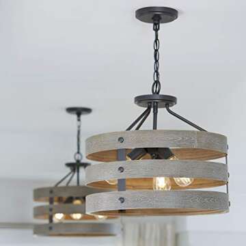 Gulliver Three-Light Semi-Flush - Modern Farmhouse Lighting