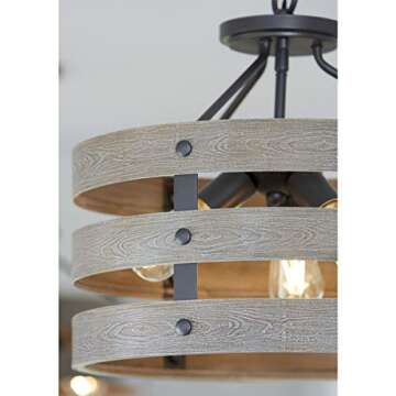 Gulliver Three-Light Semi-Flush - Modern Farmhouse Lighting