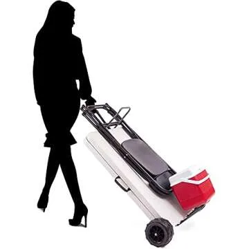 Portable Folding Table & Chairs with Wheels, 6 Ft