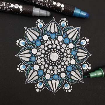 Kuretake CLEAN COLOR DOT Metallic Dual tip markers 6 Colors set, 0.5mm fine tip and a flexible dot tip, for Journals, Crafts, Illustration, Lettering, Planners, for Adult, Kids, Made in Japan