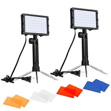 EMART 60 LED Photography Lighting Kit - 2 Packs with Color Filters