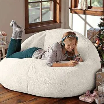 Breathable Bean Bag Chair Soft Velvet Sofa for All Ages
