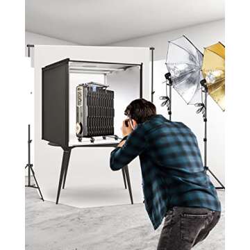 FOSITAN Bi-Color Dimmable Photo Light Box Kit, 32x32 inch/80x80 cm Photo Studio Photography Photo Bo...