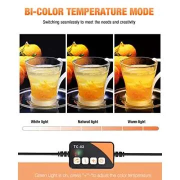 FOSITAN Bi-Color Dimmable Photo Light Box Kit, 32x32 inch/80x80 cm Photo Studio Photography Photo Box Kit 2 Led Light Bars 252 LED Light Beads Tabletop Professional Shooting Tent with 5 Backdrops