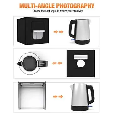 FOSITAN Bi-Color Dimmable Photo Light Box Kit, 32x32 inch/80x80 cm Photo Studio Photography Photo Box Kit 2 Led Light Bars 252 LED Light Beads Tabletop Professional Shooting Tent with 5 Backdrops