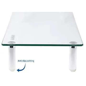 VIVO Glass Ergonomic Tabletop Riser, Standard Desktop Universal Straight Stand for Computer Monitor, LCD LED TV, Monitor, Laptop, Notebook, and More, STAND-V000R