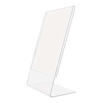 SOURCEONE.ORG 8.5 x 11 Thick Acrylic Slant Back Sign Holder, Ad Frame, Picture Frame, Clear sign holder, Acrylic flyer holder for Business, Office, Events, Trade Shows, Museums, Retail Stores (3 Pack)