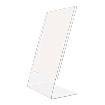 SOURCEONE.ORG 8.5 x 11 Thick Acrylic Slant Back Sign Holder, Ad Frame, Picture Frame, Clear sign holder, Acrylic flyer holder for Business, Office, Events, Trade Shows, Museums, Retail Stores (3 Pack)