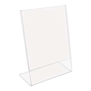 SOURCEONE.ORG 8.5 x 11 Thick Acrylic Slant Back Sign Holder, Ad Frame, Picture Frame, Clear sign holder, Acrylic flyer holder for Business, Office, Events, Trade Shows, Museums, Retail Stores (3 Pack)