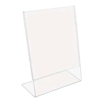 SOURCEONE.ORG 8.5 x 11 Thick Acrylic Slant Back Sign Holder, Ad Frame, Picture Frame, Clear sign holder, Acrylic flyer holder for Business, Office, Events, Trade Shows, Museums, Retail Stores (3 Pack)