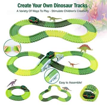 Kizplays 251PCS Dinosaur Race Track Toy for Kids