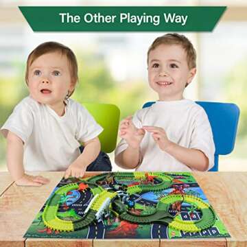 Kizplays 251PCS Dinosaur Race Track Toy for Kids