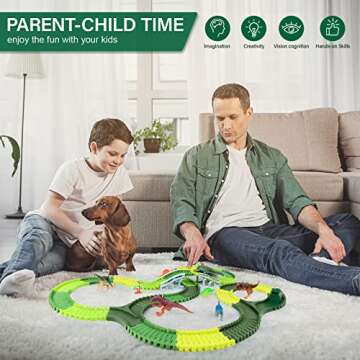 Kizplays 251PCS Dinosaur Race Track Toy for Kids