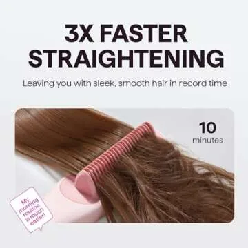 Wavytalk Pro Steam Hair Straightener Brush, 3 in 1 Straightening Brush with Steam, Brush and Straightener, Steam Features to Enhance Nourishing Styling Experiences and Expedite the Straightening, Pink