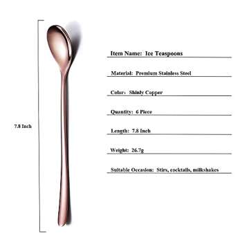 Premium Rose Gold Long Handle Spoons Set for Elegant Dining