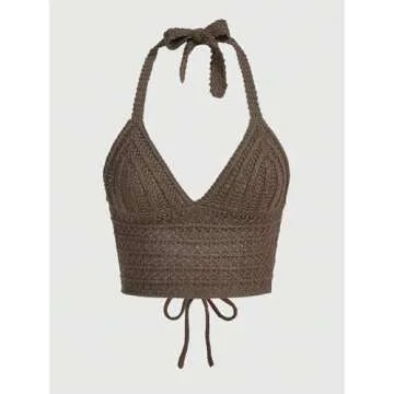 Stylish Crochet Halter Crop Top for Women - Summer Ready