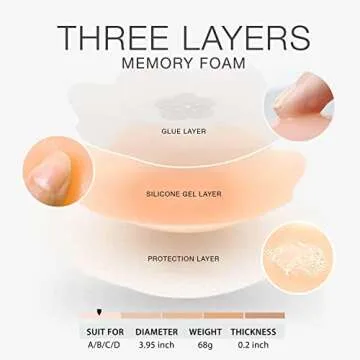 Admirada Boob Tape, Boobytape for Breast Lift, Bob Tape for Large Breasts, Breast Lift Tape with 2 Pcs Upgrade Silicone Reusable Nipple Covers, Waterproof Sweat-Proof Bob Tape for Breast Lift Brown