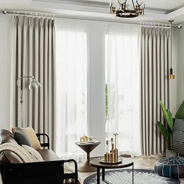IYUEGO Pinch Pleat Solid Thermal Insulated Blackout Panel Curtain for Patio Door
