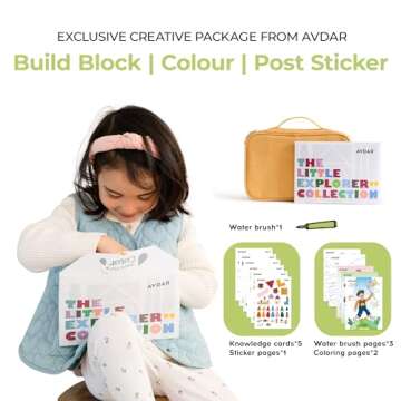 AVDAR Wooden Building Blocks for Toddlers 2-4 Years, 2024 Mom's Choice Award Winner, Wooden Blocks with Post Stickers, Travel Toy Set for Kids Ages 3+