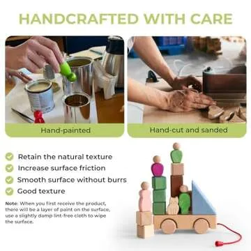 AVDAR Wooden Building Blocks for Toddlers 2-4 Years, 2024 Mom's Choice Award Winner, Wooden Blocks with Post Stickers, Travel Toy Set for Kids Ages 3+