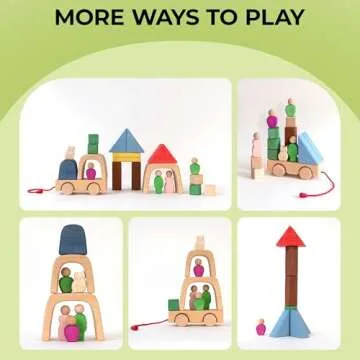 AVDAR Wooden Building Blocks for Toddlers 2-4 Years, 2024 Mom's Choice Award Winner, Wooden Blocks with Post Stickers, Travel Toy Set for Kids Ages 3+