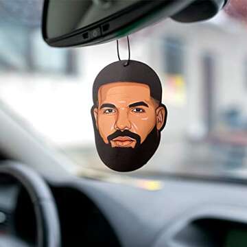 Drake Face Car Air Freshener - Unique Design, Long-Lasting Scent, Elastic Holder. Ideal as a Freshen...