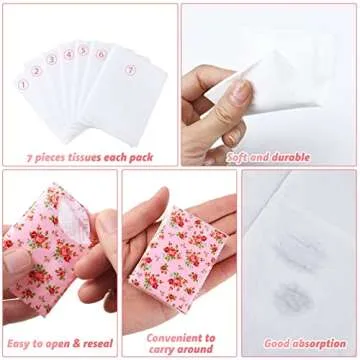 Floral Travel Tissue Packs - 100 Soft Tissues for Weddings