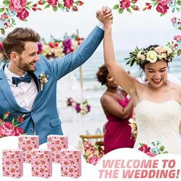 Floral Travel Tissue Packs - 100 Soft Tissues for Weddings