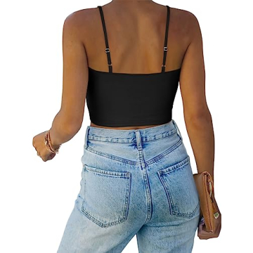 REORIA Adjustable Scoop Neck Tank Top for Women