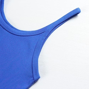 Artfish Women's Sleeveless Scoop Neck Ribbed Tank Top