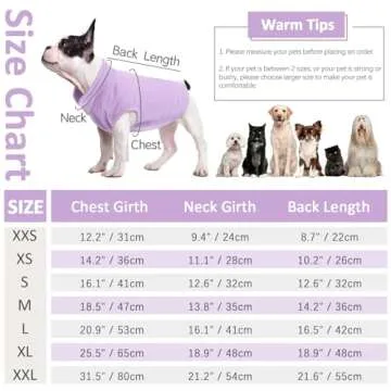 FUAMEY Dog Fleece Vest,Warm Sweatshirt Puppy Stretchy Sweater Pullover Dog Turtleneck Coat Dog Winte...