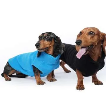 FUAMEY Dog Fleece Vest,Warm Sweatshirt Puppy Stretchy Sweater Pullover Dog Turtleneck Coat Dog Winter Jacket with Leash Hole, Dachshund Sweaters Yorkie Clothes for Small Medium Large Dogs Purple XXS