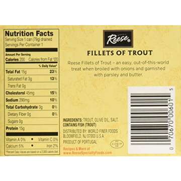 Reese Golden Smoked Fillet of Trout, 3.75 Ounce - 10 per case.