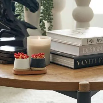 Elegant Decorative Ceramic Match Holder Set for Home Decor